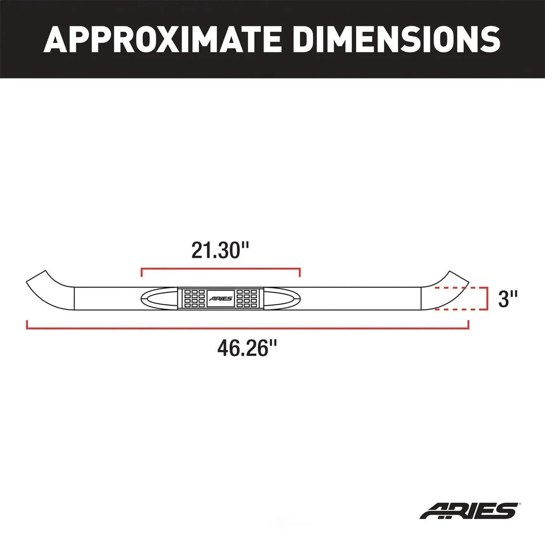 ARIES 3" Round Polished Stainless Side Bars 35600-2 fits Jeep Wrangler YJ / Wrangler Tj - Back View