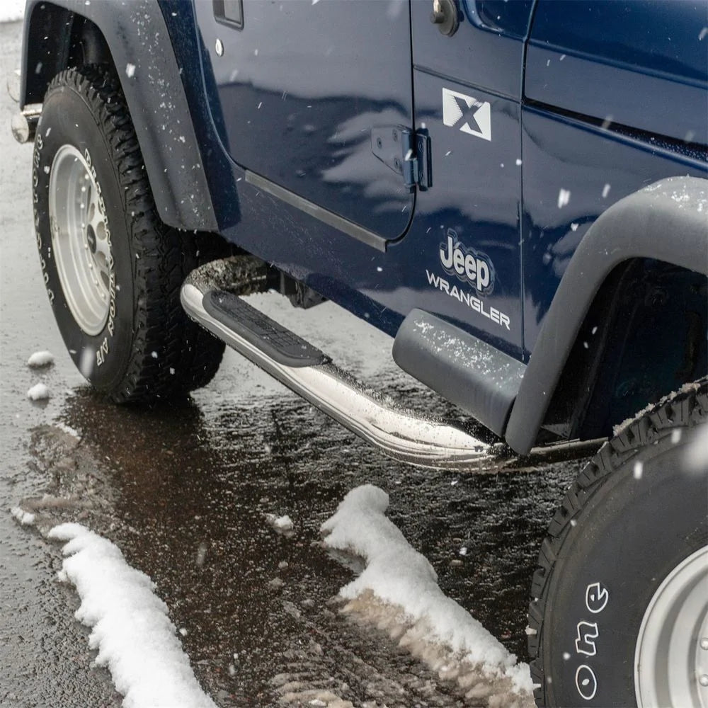 ARIES 3" Round Polished Stainless Side Bars 35600-2 fits Jeep Wrangler YJ / Wrangler Tj - Additional View 8