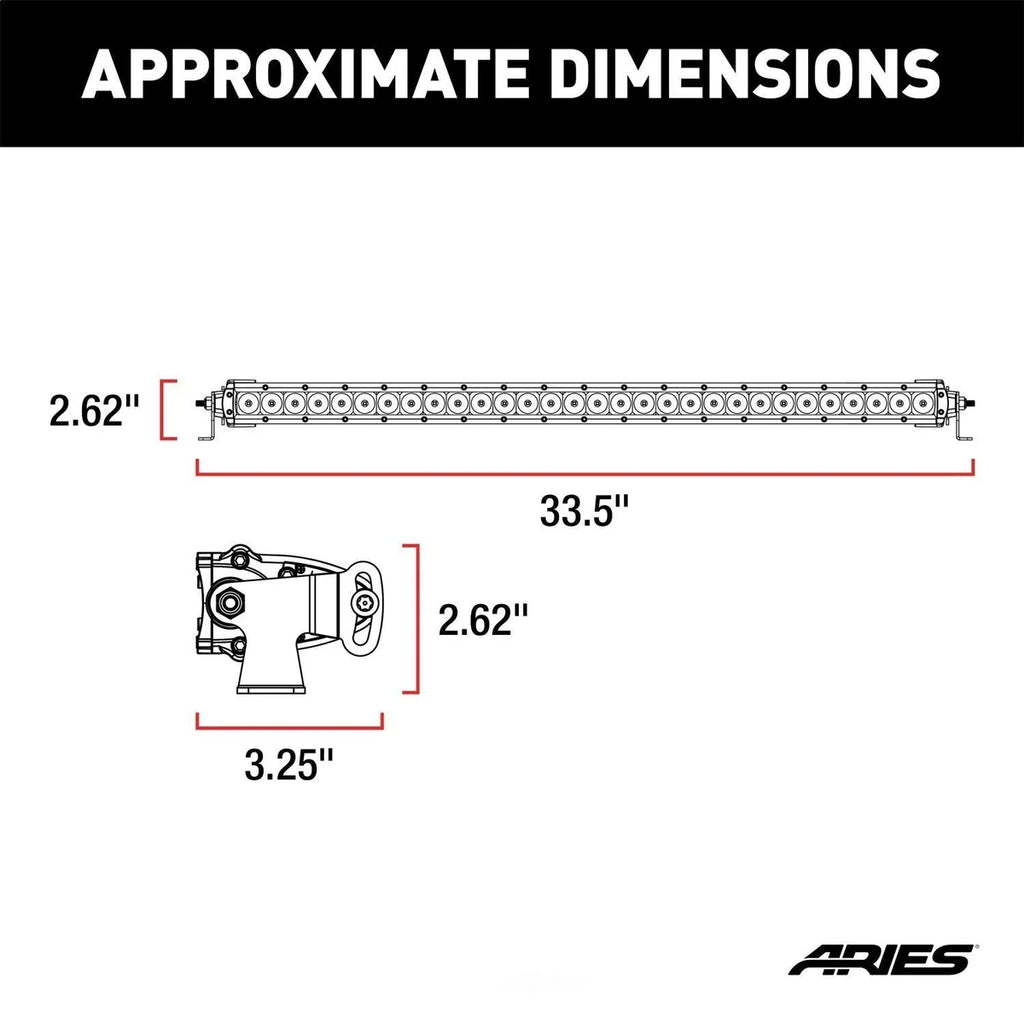 ARIES 30" Single-Row LED Light Bar (14,800 Lumens) 1501264 - Side View
