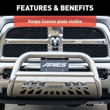 Load image into Gallery viewer, ARIES 35-0000 3-Inch Bull Bar License Plate Bracket 35-0000 - Additional View 5