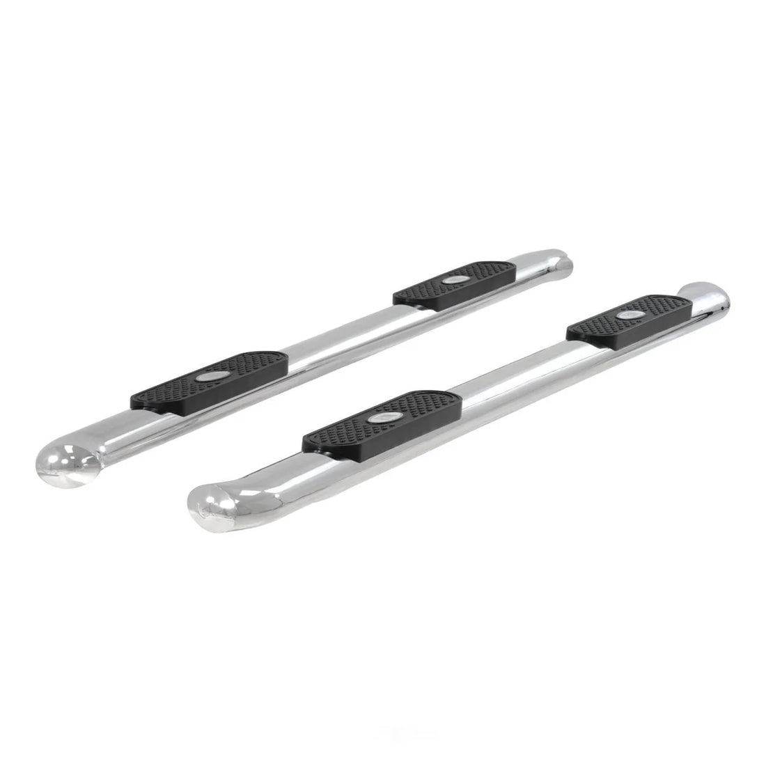 ARIES 4" Polished Stainless Oval Side Bars S223043-2 fits Ford F150 / F250 / F350 / F450 / F550 - Back View
