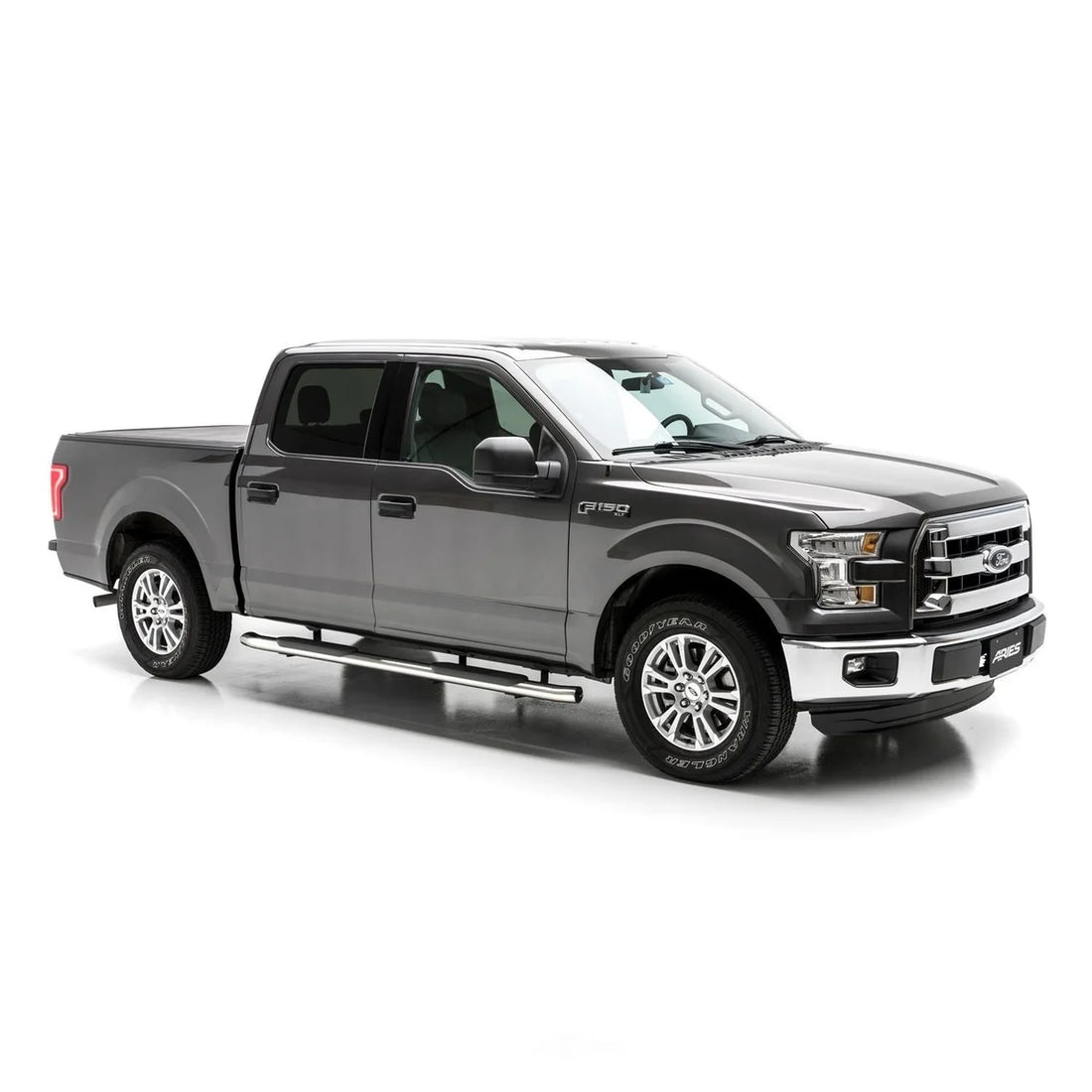 ARIES 4" Polished Stainless Oval Side Bars S223043-2 fits Ford F150 / F250 / F350 / F450 / F550 - Additional View 10