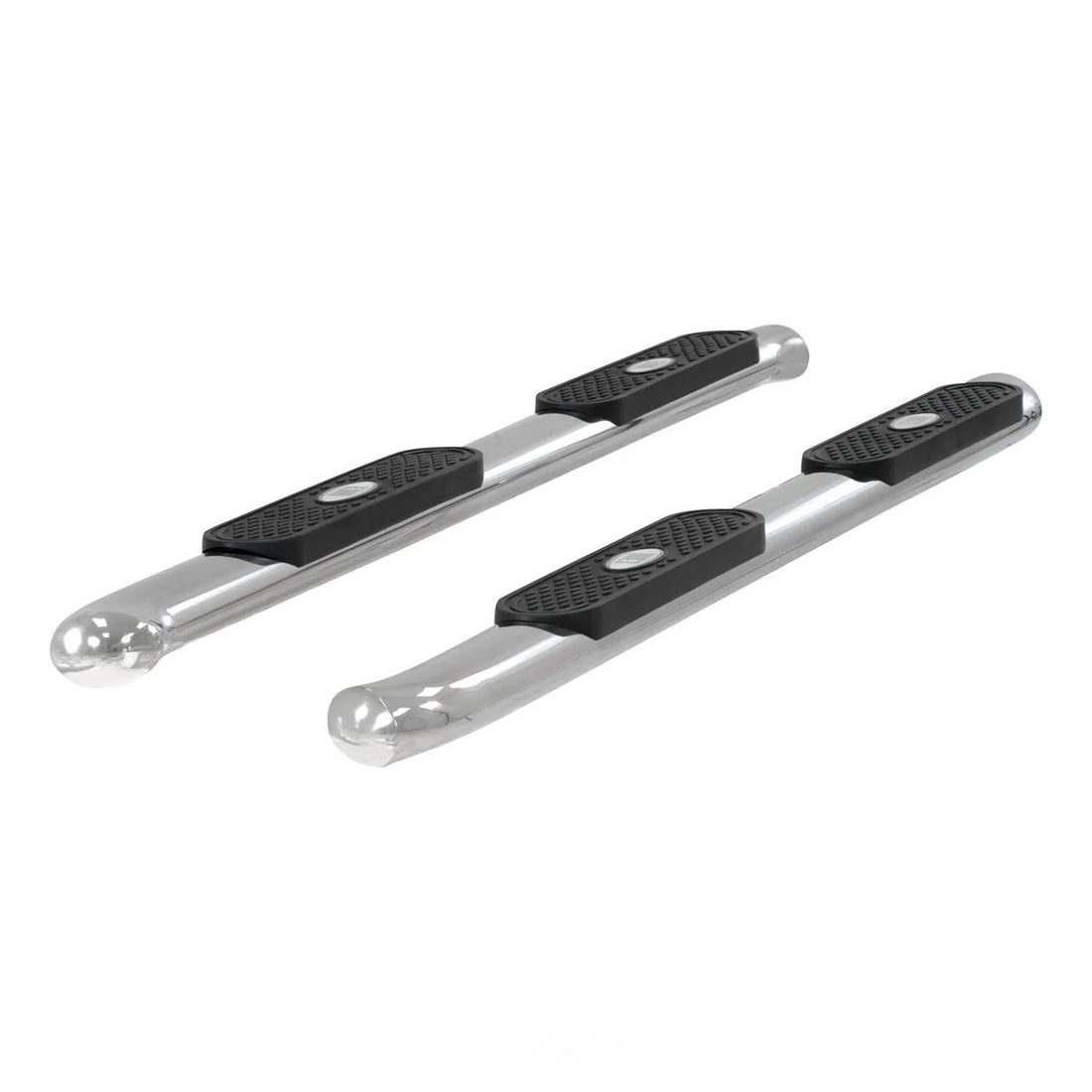 ARIES 4" Polished Stainless Oval Side Bars S224046-2 fits Silverado / Sierra 1500 / 2500 / 3500 - Back View