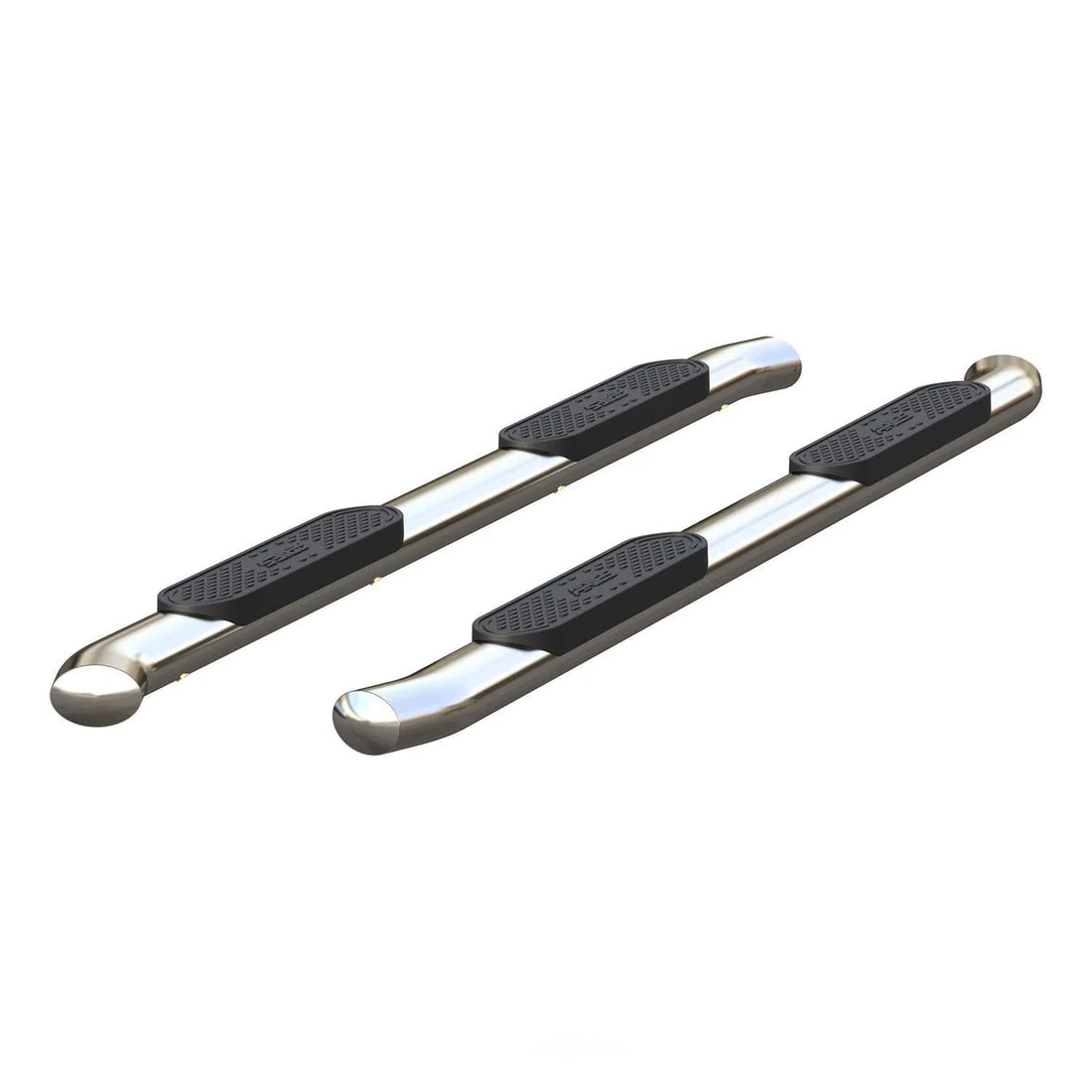 ARIES 4" Polished Stainless Oval Side Bars S224053-2 fits Silverado / Sierra 1500 / 2500 / 3500 - Back View