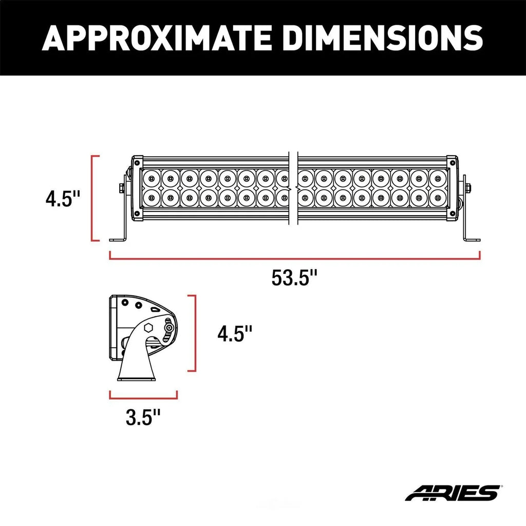 ARIES 50" Double-Row LED Light Bar (24,000 Lumens) 1501278 - Side View