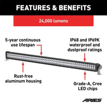Load image into Gallery viewer, ARIES 50" Double-Row LED Light Bar (24,000 Lumens) 1501278 - Back View