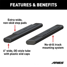 Load image into Gallery viewer, ARIES 6" x 53" Black Aluminum Oval Side Bars (No Brackets) B2853 fits 2006-2007 Chevrolet Silverado 1500 LT / 2016-2017 Fo...
