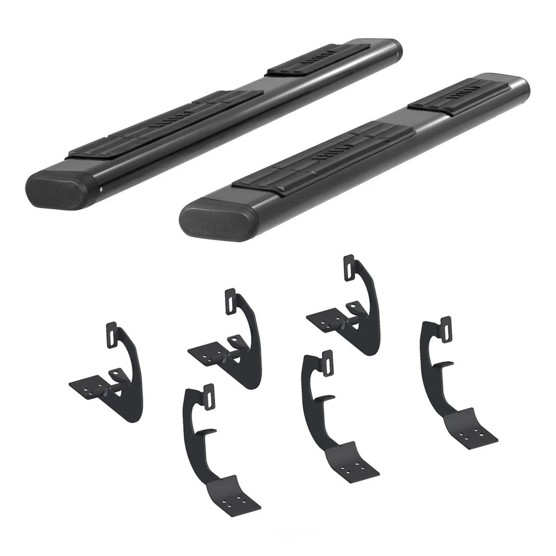 ARIES 6" x 75" Black Aluminum Oval Side Bars 4445002 fits Silverado / Tahoe / Sierra / Yukon - Side View