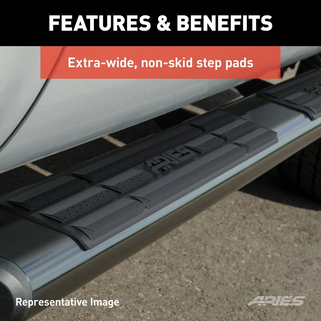 ARIES 6" x 75" Black Aluminum Oval Side Bars 4445007 fits 1999-2000 Chevrolet Silverado 1500 / 1999-2000 GMC Sierra 1500 /...