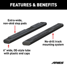 Load image into Gallery viewer, ARIES 6" x 75" Black Aluminum Oval Side Bars (No Brackets) B2875 fits 1999-2000 Chevrolet Silverado 1500 / 2001-2004 Chevr...