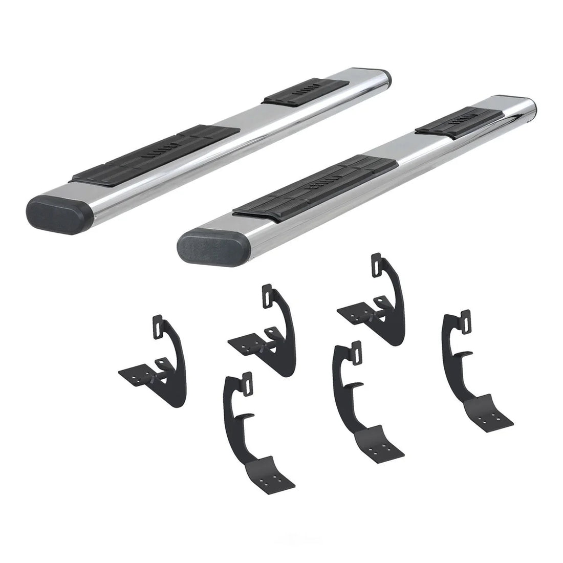 ARIES 6" x 75" Polished Stainless Oval Side Bars 4444014 fits Dodge Ram 1500 - Side View