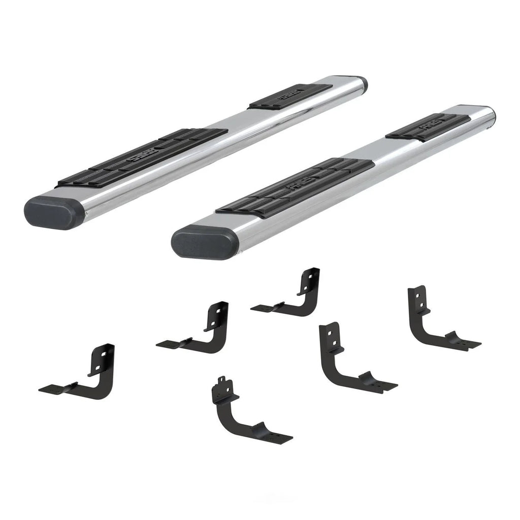 ARIES 6" x 85" Polished Stainless Oval Side Bars 4444044 fits Dodge Ram 1500 / Ram 2500 / Ram 3500 - Side View