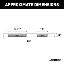 Load image into Gallery viewer, ARIES 6" x 85" Polished Stainless Oval Side Bars 4444044 fits Dodge Ram 1500 / Ram 2500 / Ram 3500 - Back View