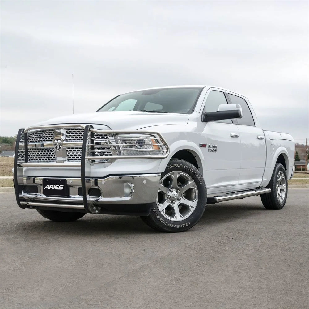 ARIES 6" x 85" Polished Stainless Oval Side Bars 4444044 fits Dodge Ram 1500 / Ram 2500 / Ram 3500 - Additional View 8