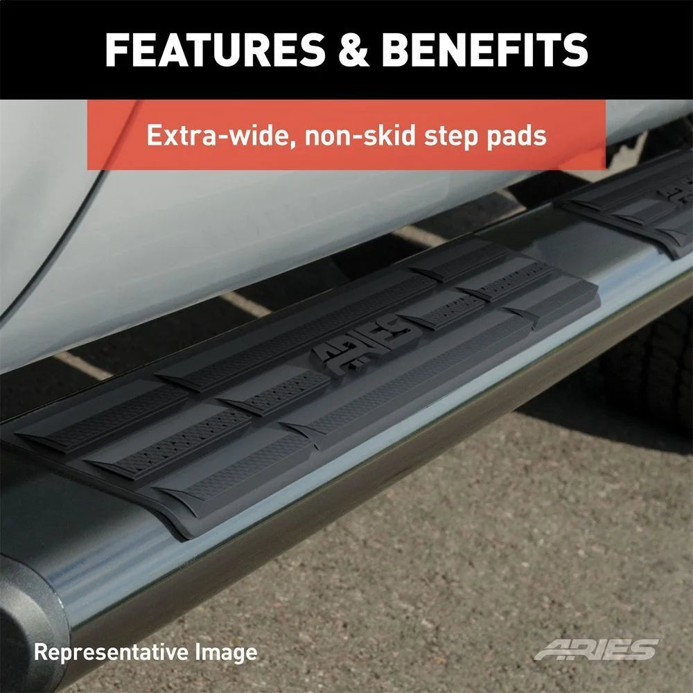ARIES 6" x 91" Black Aluminum Oval Side Bars 4445049 fits Chevrolet Silverado / GMC Sierra - Additional View 9