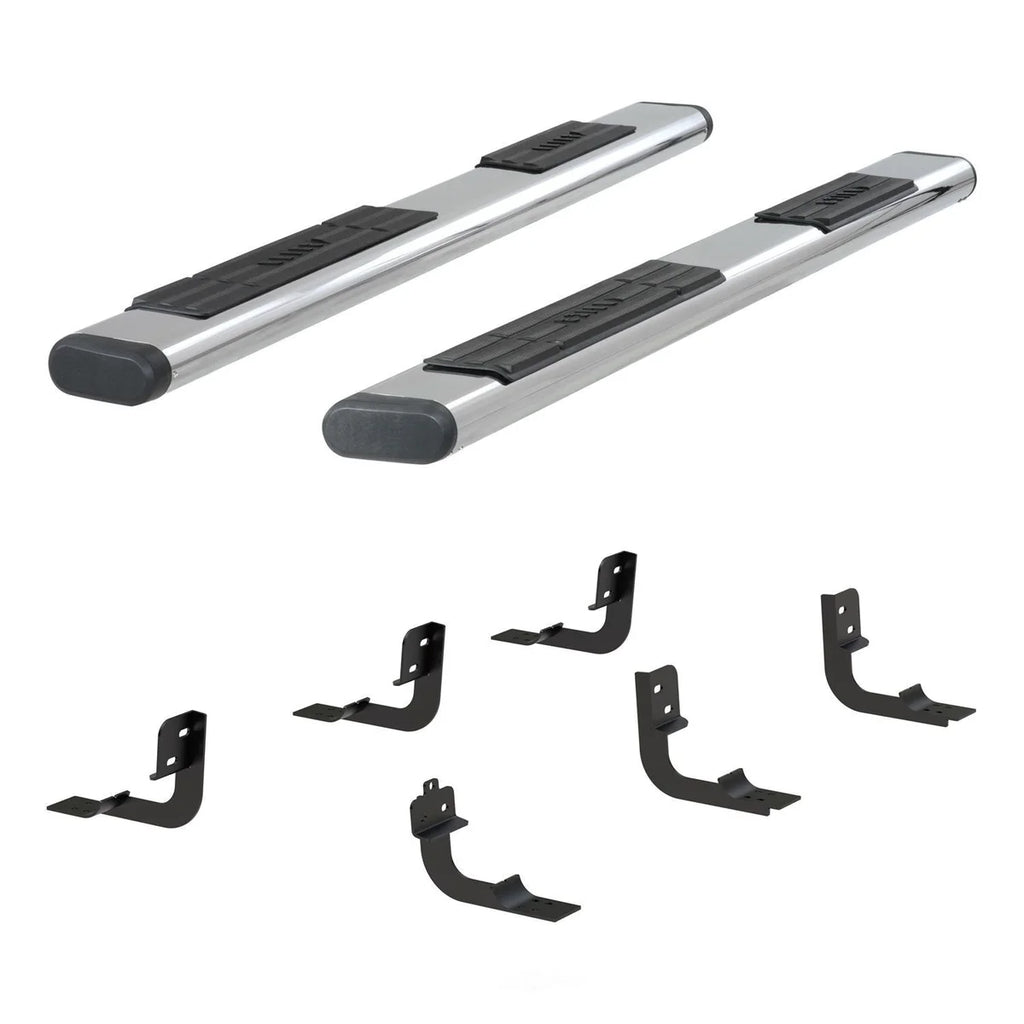 ARIES 6" x 91" Polished Stainless Oval Side Bars 4444046 fits Dodge Ram 2500 / Ram 3500 - Side View