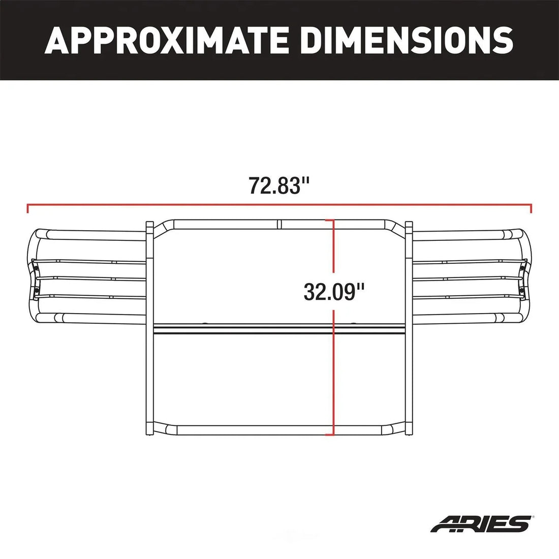 ARIES 6055 1-1/2-Inch Black Steel Grille Guard, No-Drill 6055 fits 2006-2014 Honda Ridgeline - Installation View