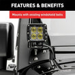Load image into Gallery viewer, ARIES AR15800 Windshield Light Brackets, LEDs Sold Separately AR15800 fits 2007-2017 Jeep Wrangler JK - Additional View 8