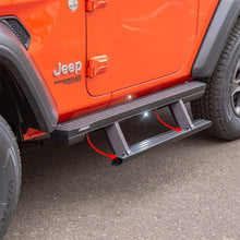 Load image into Gallery viewer, ARIES ActionTrac 48.75" Powered Running Boards 3034471 fits Jeep Wrangler JL 2-Door - Side View