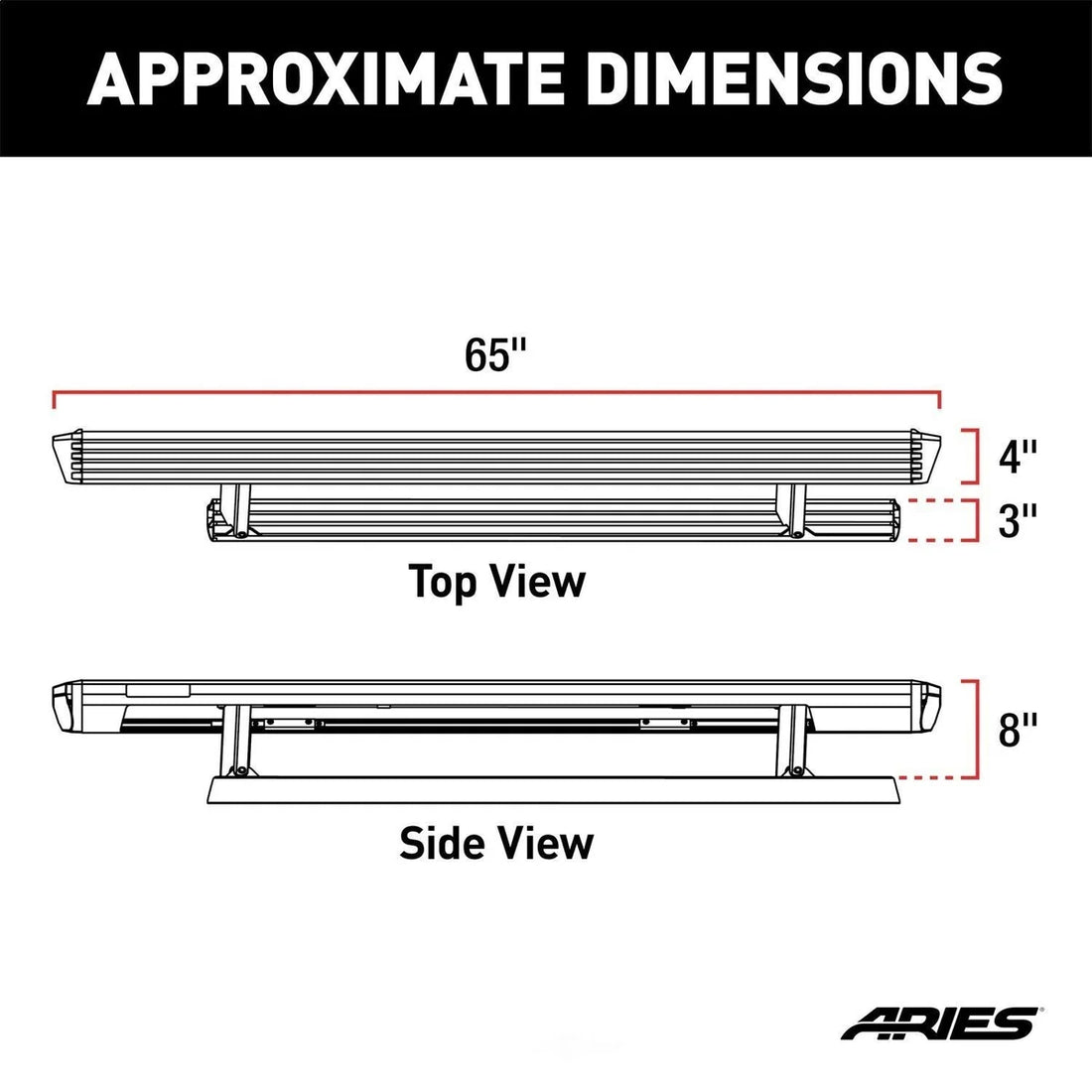 ARIES ActionTrac 69.6" Powered Running Boards 3048103 fits Chevrolet Tahoe - Back View