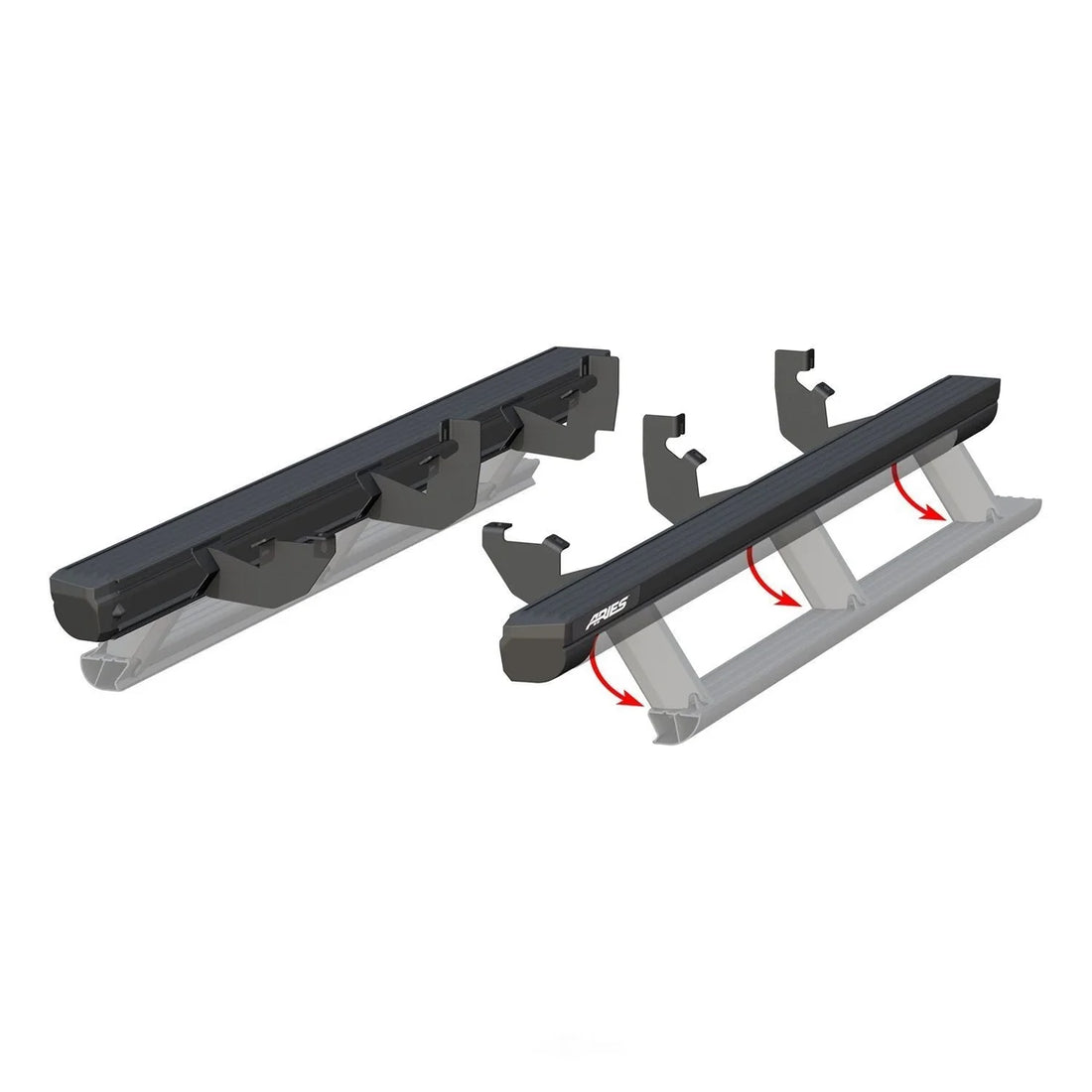 ARIES ActionTrac 83.6" Powered Running Boards 3047923 fits Ford Ranger - Side View