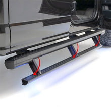 Load image into Gallery viewer, ARIES ActionTrac 87.6" Powered Running Boards Crew Cab 3048315 fits Chevrolet Silverado / GMC Sierra - Side View