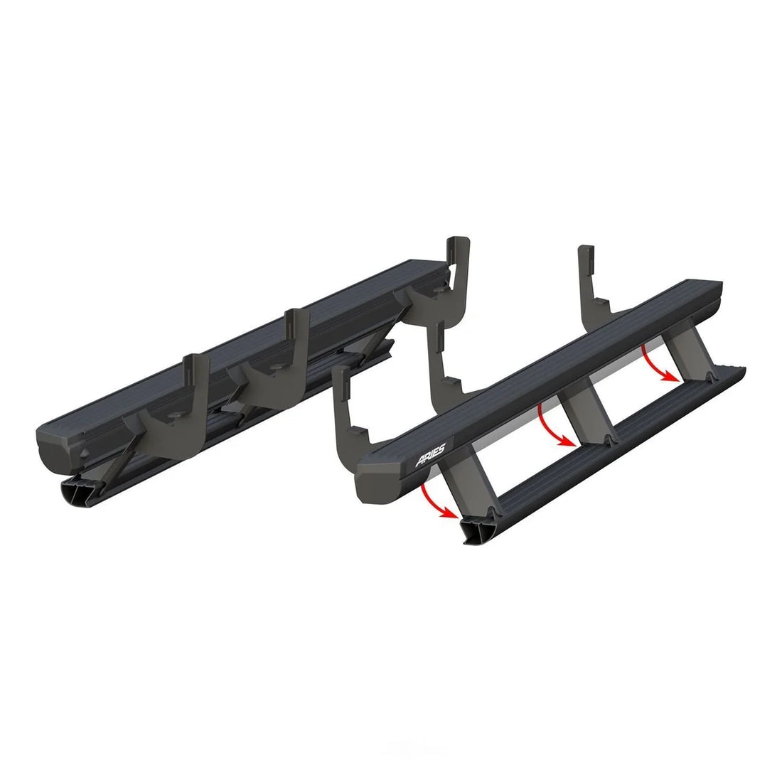 ARIES ActionTrac 87.6" Powered Running Boards Crew Cab 3048315 fits Chevrolet Silverado / GMC Sierra - Back View