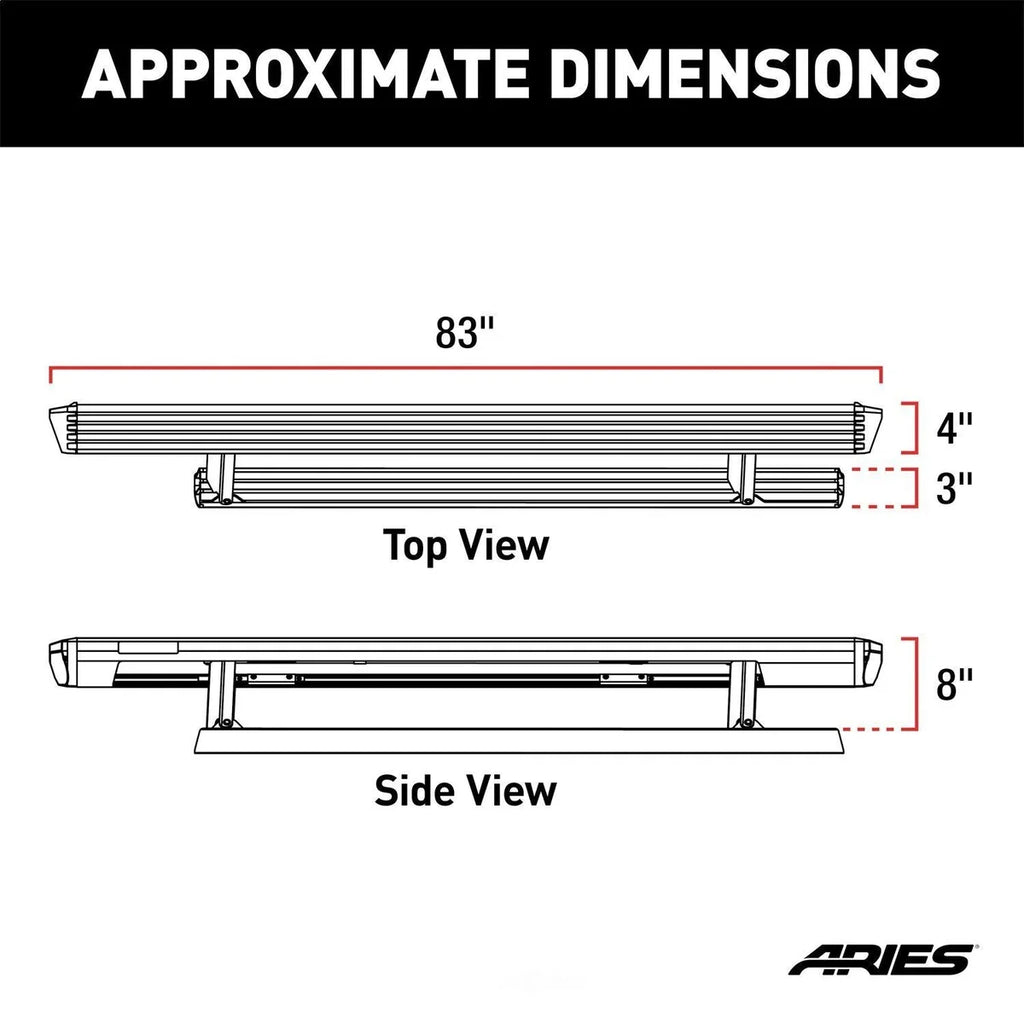ARIES ActionTrac 87.6" Powered Running Boards Crew Cab 3048315 fits Chevrolet Silverado / GMC Sierra - Installation View