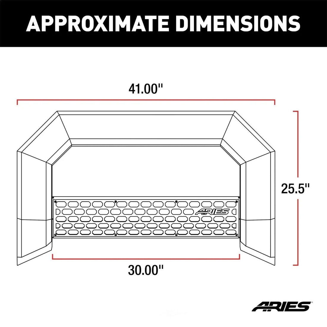 ARIES AdvantEDGE 5-1/2" Black Aluminum Bull Bar 2164003 fits Chevrolet Silverado 2500 / Silverado 3500 / GMC Sierra 2500 /...