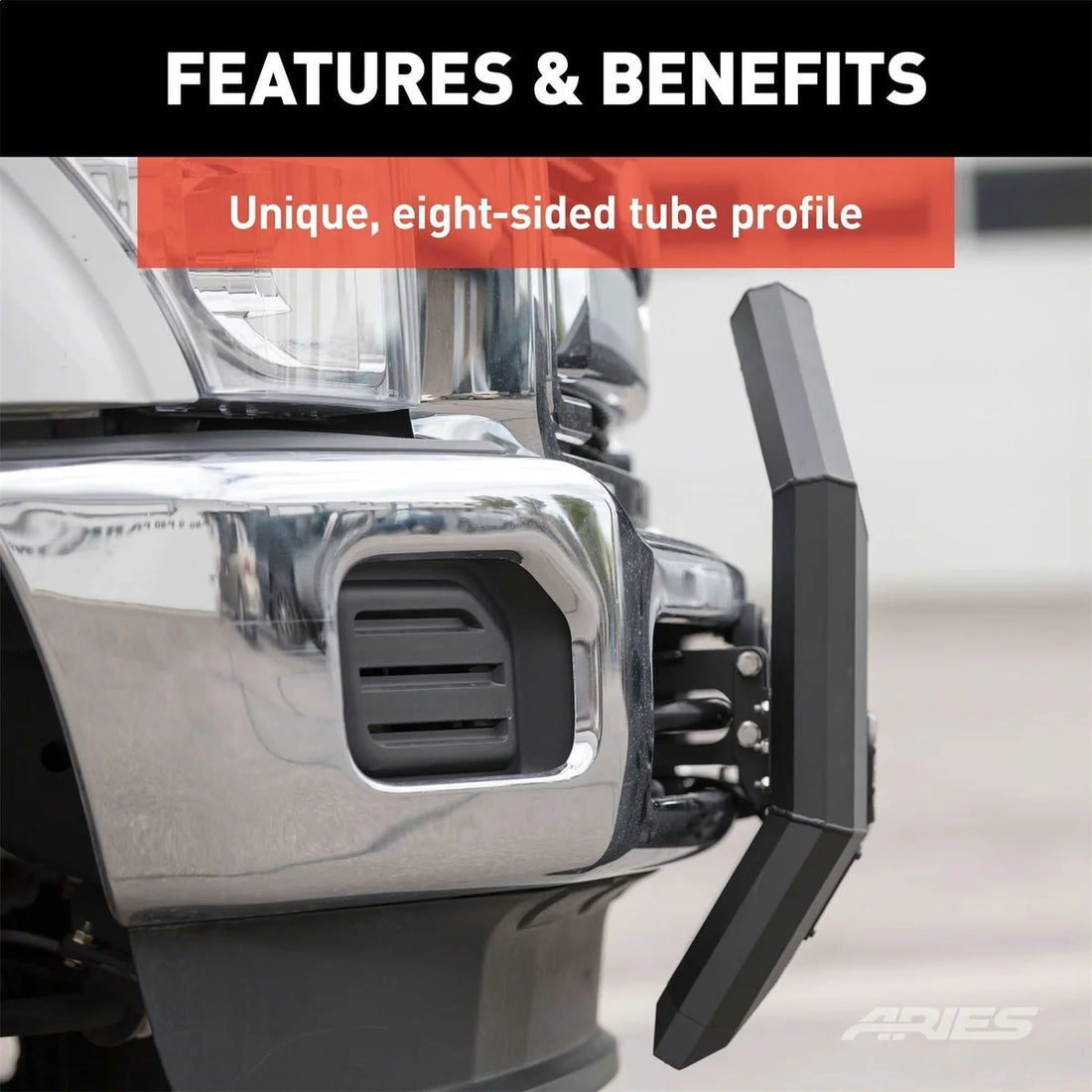 ARIES AdvantEDGE 5-1/2" Black Aluminum Bull Bar with Lights 2163102 fits 2011-2016 Ford F-250 Super Duty / 2011-2016 Ford ...