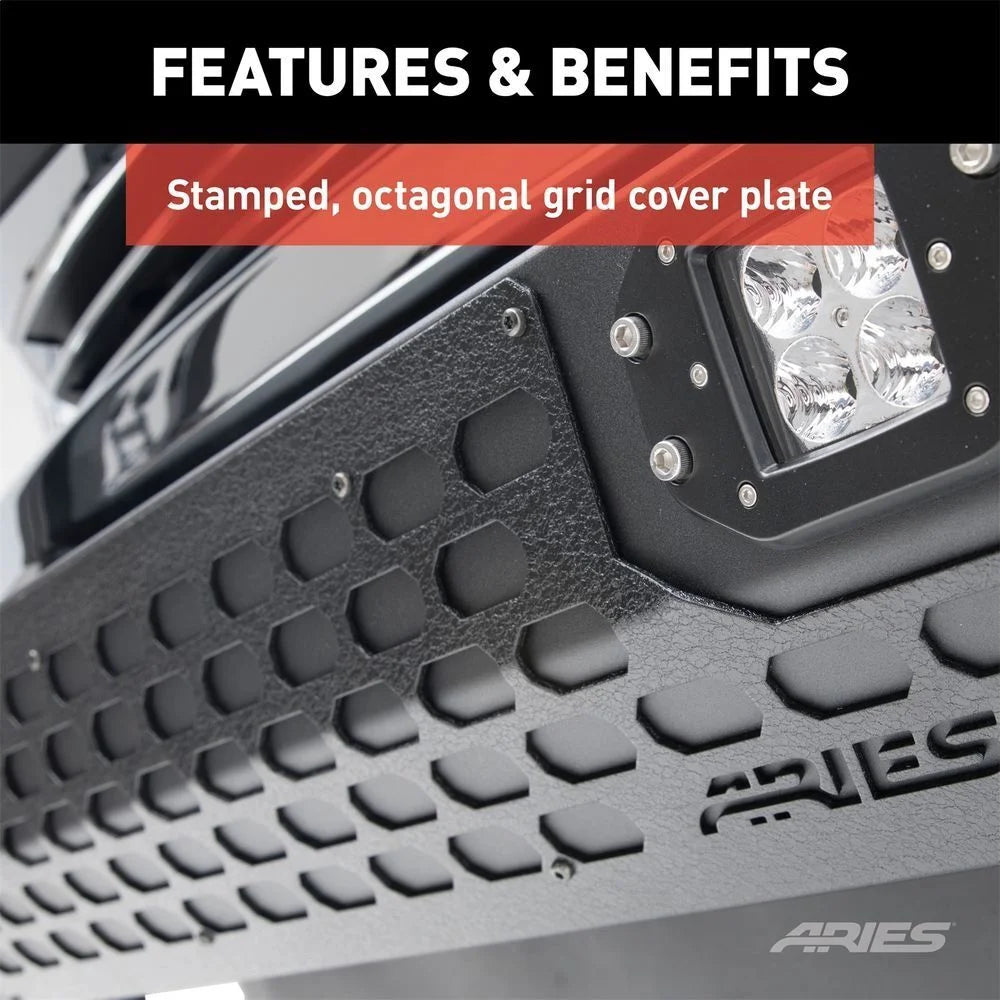 ARIES AdvantEDGE 5-1/2" Black Aluminum Bull Bar with Lights 2163102 fits 2011-2016 Ford F-250 Super Duty / 2011-2016 Ford ...