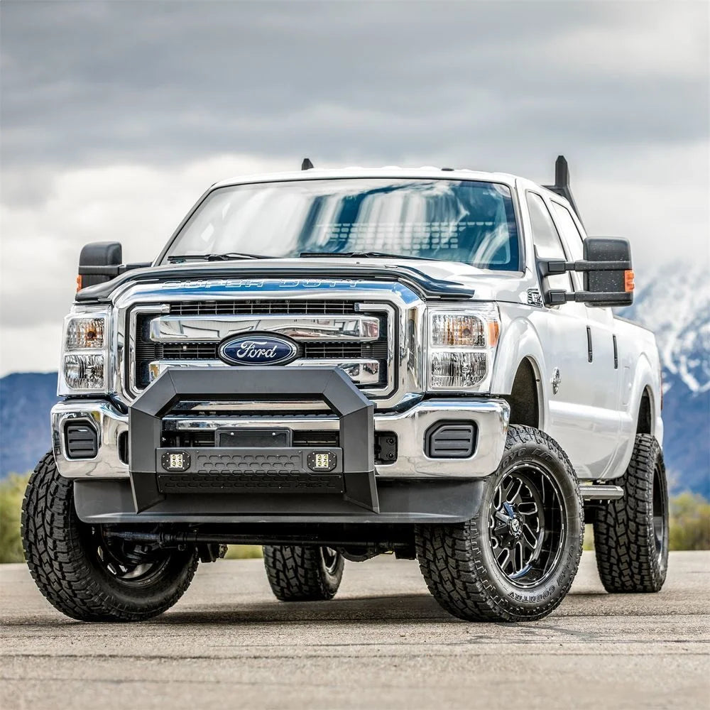 ARIES AdvantEDGE 5-1/2" Black Aluminum Bull Bar with Lights 2163102 fits 2011-2016 Ford F-250 Super Duty / 2011-2016 Ford ...