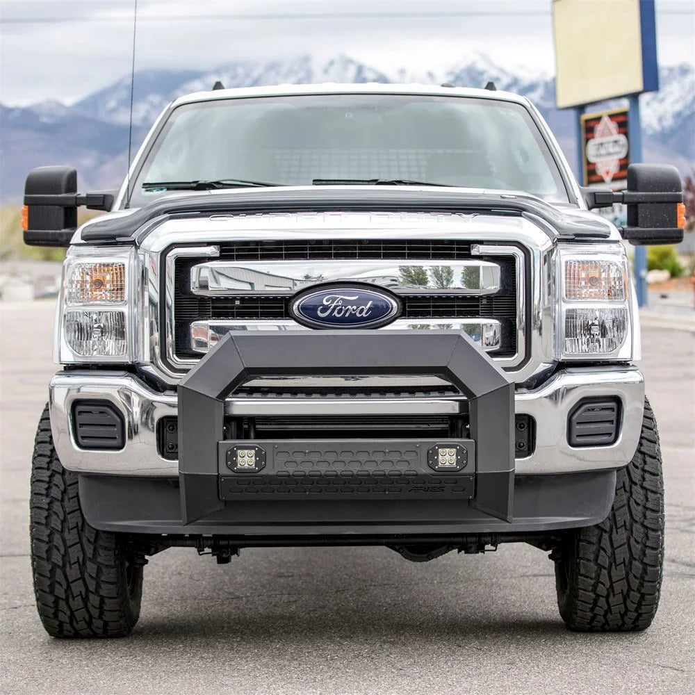 ARIES AdvantEDGE 5-1/2" Black Aluminum Bull Bar with Lights 2163102 fits 2011-2016 Ford F-250 Super Duty / 2011-2016 Ford ...