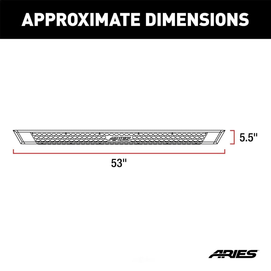 ARIES AdvantEDGE 5-1/2" x 53" Black Aluminum Side Bars 2556013 fits Ford F-250 / F-350 - Additional View 6