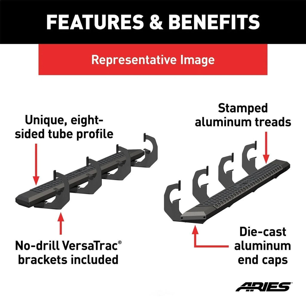 ARIES AdvantEDGE 5-1/2" x 75" Black Aluminum Side Bars 2556053 fits Dodge DURANGO - Additional View 7