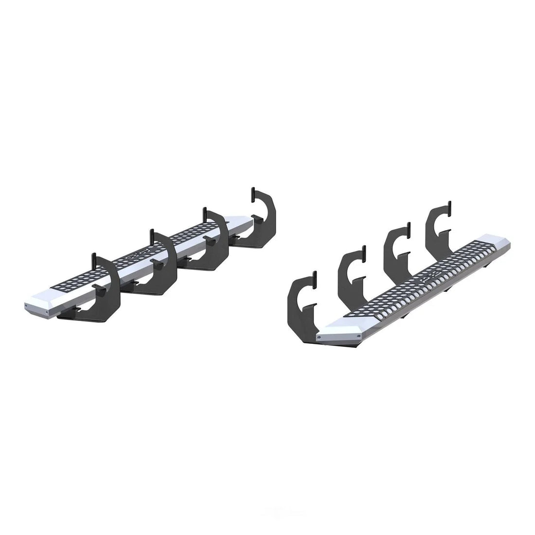 ARIES AdvantEDGE 5-1/2" x 75" Chrome Aluminum Side Bars 2555002 fits Chevrolet / GMC - Side View
