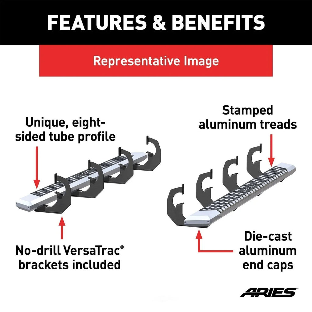 ARIES AdvantEDGE 5-1/2" x 75" Chrome Aluminum Side Bars 2555053 fits Dodge DURANGO - Additional View 7
