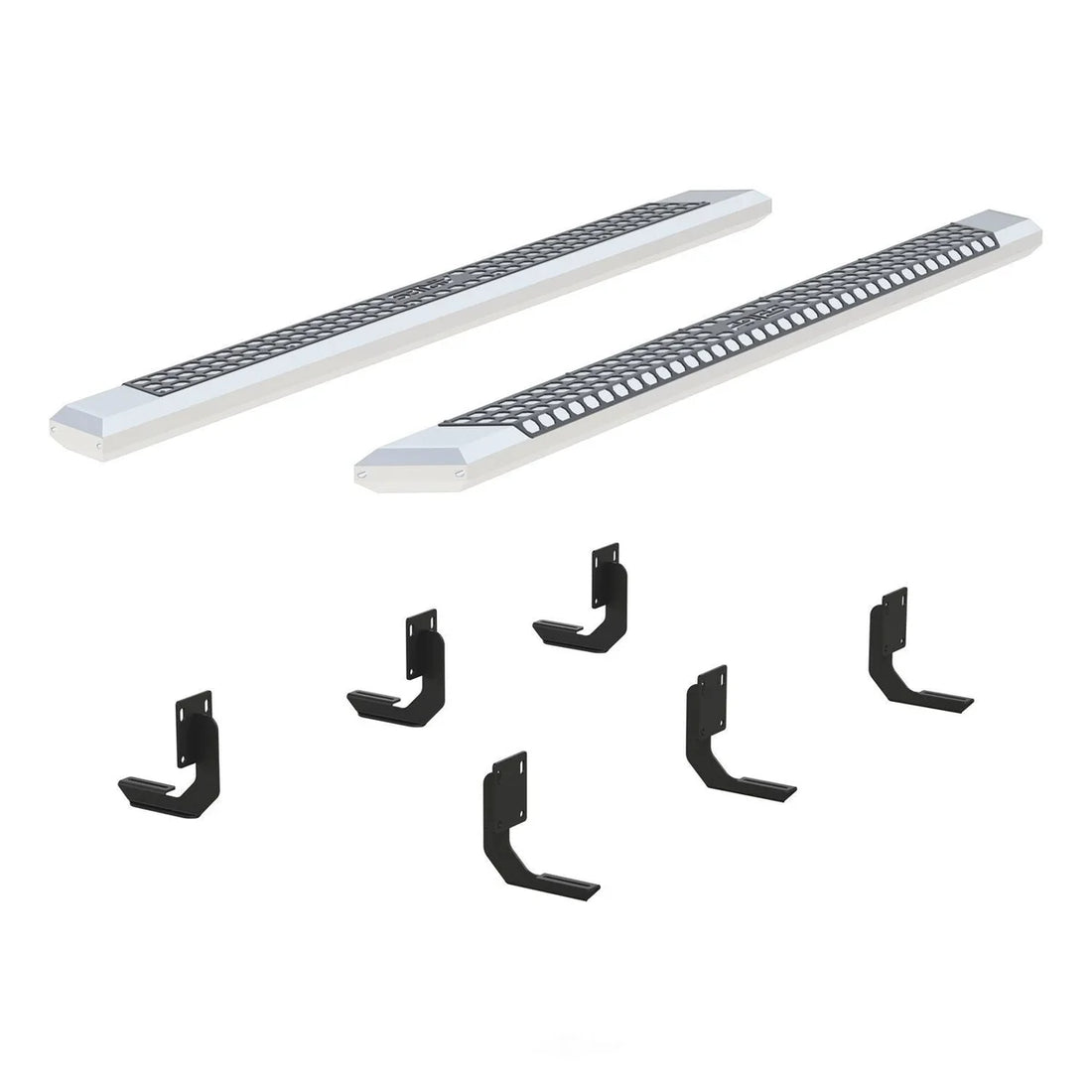 ARIES AdvantEDGE 5-1/2" x 91" Chrome Aluminum Side Bars 2555024 fits Ford F250 - Side View