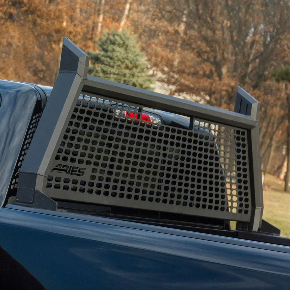 ARIES AdvantEDGE Black Aluminum Headache Rack 1110107 fits Ford F-250 / F-350 Super Duty - Side View