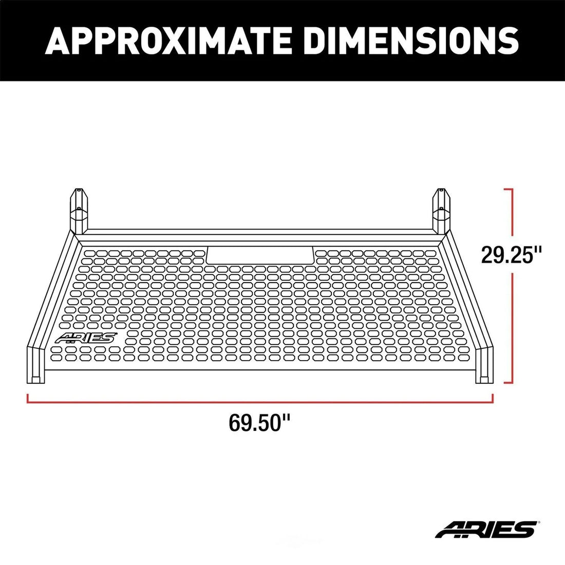 ARIES AdvantEDGE Black Aluminum Headache Rack 1110107 fits Ford F-250 / F-350 Super Duty - Additional View 5