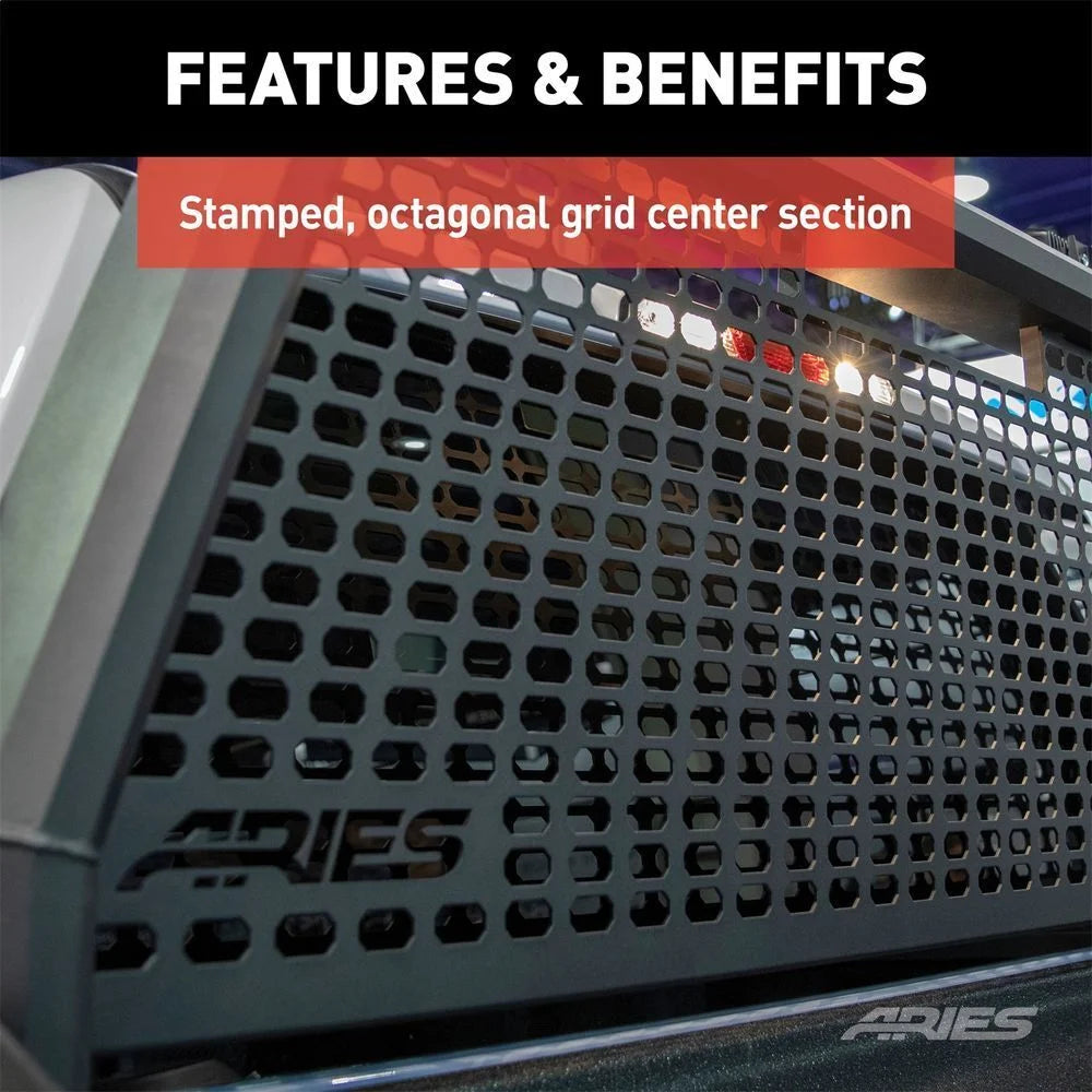 ARIES AdvantEDGE Black Aluminum Headache Rack 1110107 fits Ford F-250 / F-350 Super Duty - Additional View 8