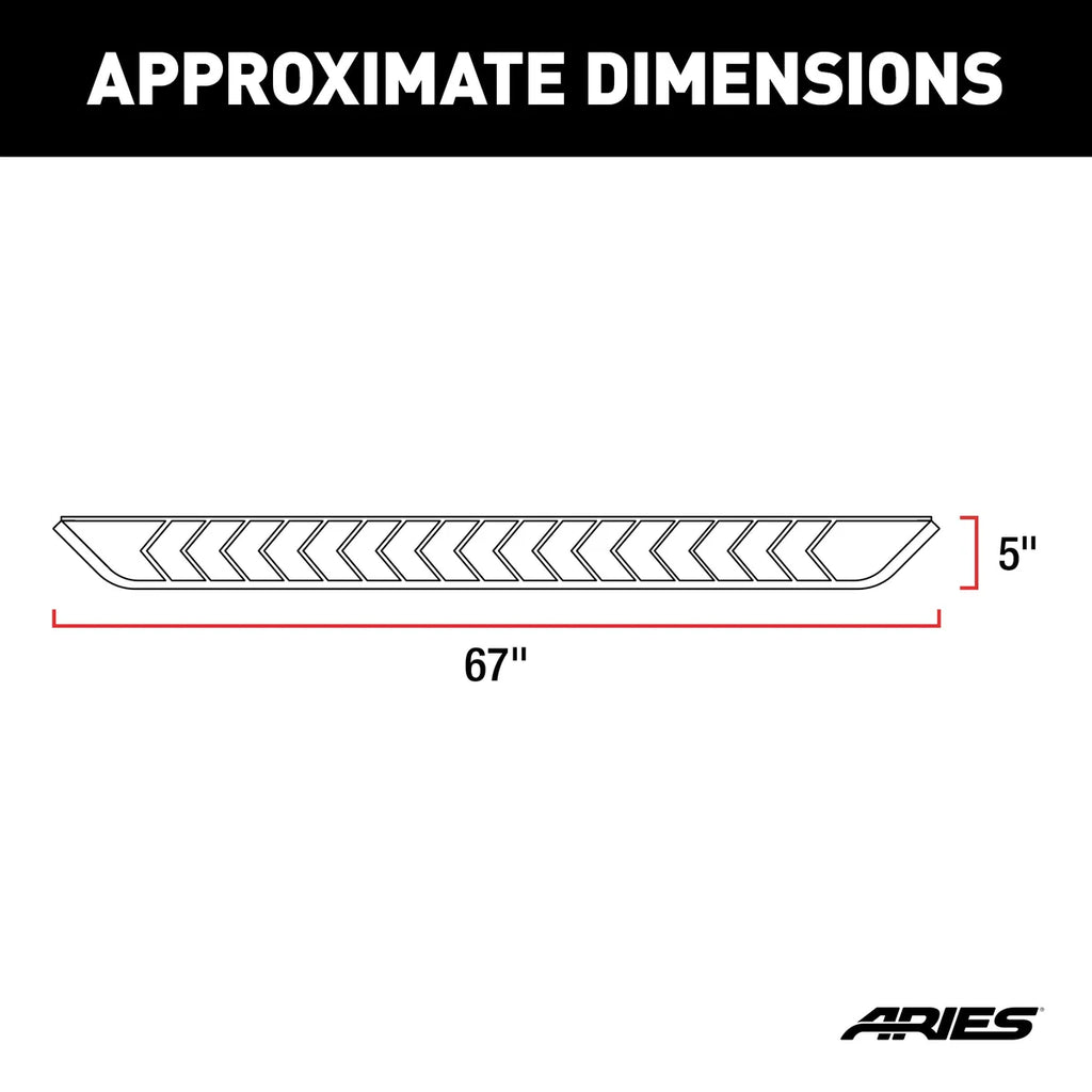 ARIES AeroTread 5" x 67" Black Stainless Running Boards 2061028 fits Kia Sorento - Side View