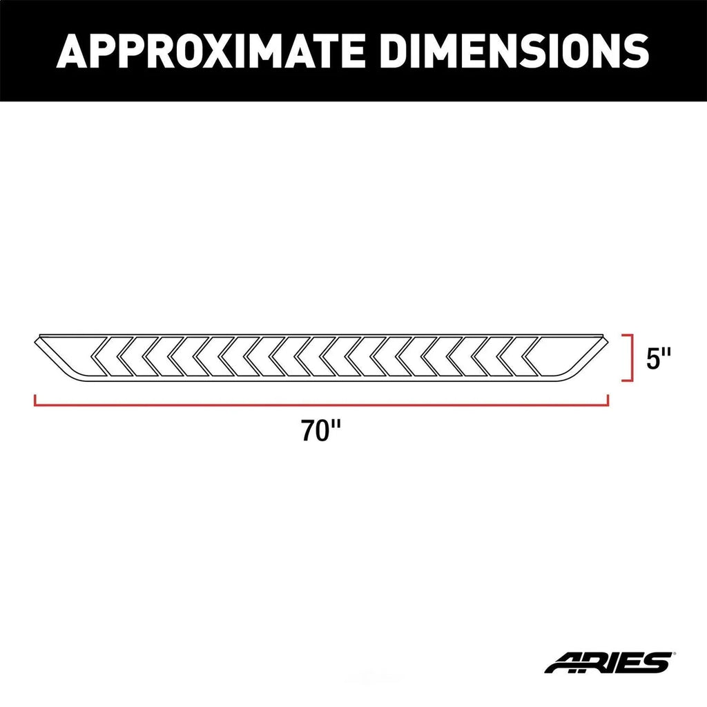 ARIES AeroTread 5" x 70" Polished Stainless Running Boards 2051025 fits Toyota 4RUNNER - Back View