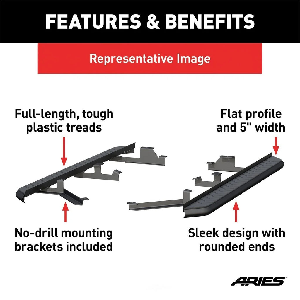 ARIES AeroTread 5" x 73" Black Stainless Running Boards 2061040 fits Ford Explorer - Additional View 7
