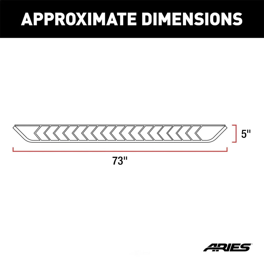 ARIES AeroTread 5" x 73" Polished Stainless Running Boards 2051035 fits Acadia / XT5 - Back View