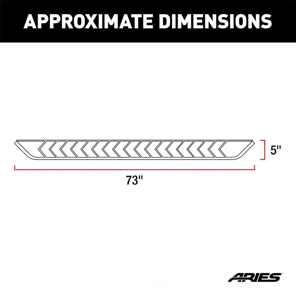 ARIES AeroTread 5" x 73" Polished Stainless Running Boards 2051038 fits Nissan Pathfinder - Back View