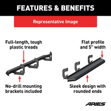 Load image into Gallery viewer, ARIES AeroTread 5" x 76" Black Stainless Running Boards 2061004 fits Cadillac / Chevy