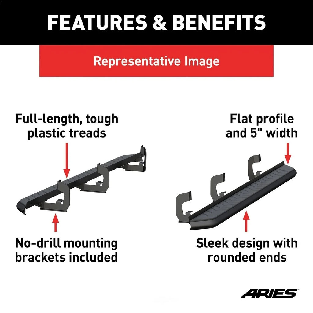 ARIES AeroTread 5" x 76" Black Stainless Running Boards 2061003 fits 2011-2019 Ford Explorer - Additional View 7