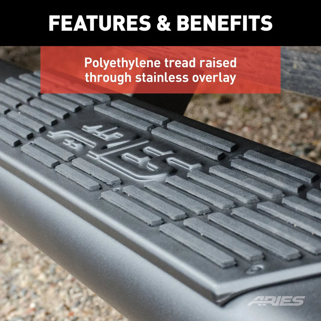 ARIES AscentStep 5-1/2" x 75" Black Steel Running Boards 2558053 fits Dodge DURANGO - Side View