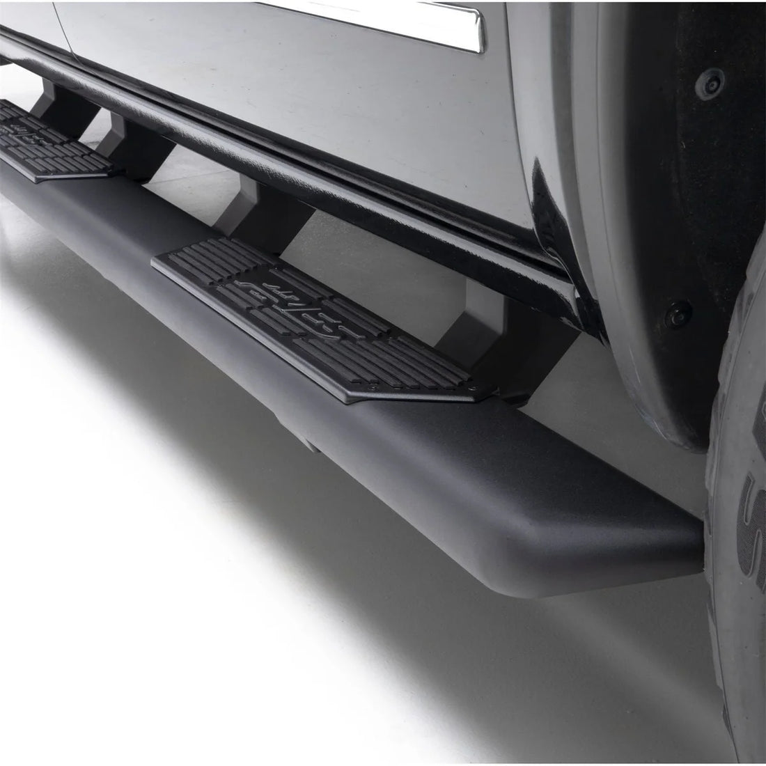 ARIES AscentStep 5-1/2" x 75" Black Steel Running Boards 2558054 fits Ford Explorer - Side View